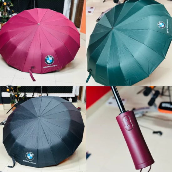 BMW 16 Ribs Automatic Open and Close Compact Umbrella – Random Color