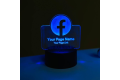 Customizable Facebook Logo Design Acrylic Multicolor Night Lamp – Black