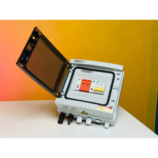 GearUP 8-Way DC PV Combiner Box with MCB, Fuse & SPD (IP65 Waterproof)