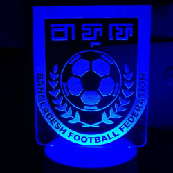 GearUP Acrylic Multicolor Night Lamp (Bangladesh Football Federation) – White