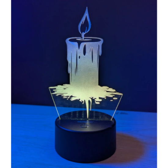 GearUP Acrylic Multicolor Night Lam (Candle) – Black