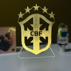 GearUP Acrylic Multicolor Night Lamp (Only Acrylic) Brazil Football Team Logo