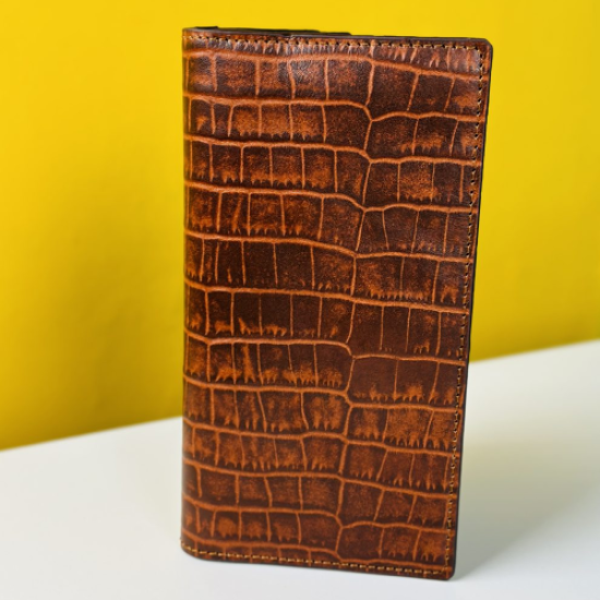 Men’s Stylish Long Leather Wallet – Brown Color