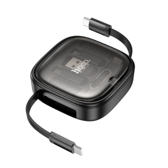 Hoco U140 Retractable 6-in-1 Fast Charging Cable Set – Black