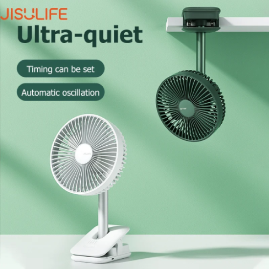JISULIFE FA13R Rechargeable Clip Fan (8000mAh)- White Color