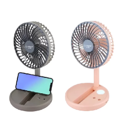 JYSUPER JY-2215 Folding Rechargeable Fan With LED Light – Random Color