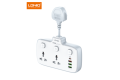 LDNIO SC2413 PD & QC3.0 2 Universal Outlets Power Socket — 2 Universal AC Outlets with Fast USB PD & QC3.0 Charging (White)