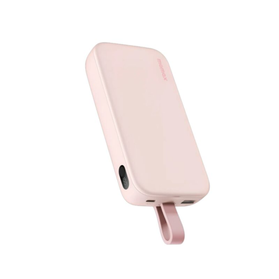 Momax PD5 20000mAh 22.5W Power Bank with Type-C Cable – Pink