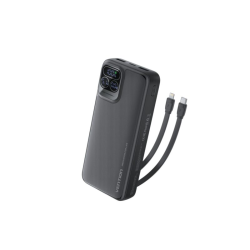 VENTION I15BB-V2 20000mAh 22.5W Power Bank with Built-in USB-C & Lightning Cables – Black