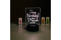 Customizable Happy Birthday Design Acrylic Multicolor Night Lamp – WHITE